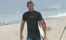 Taj Burrow, Joel Parkinson, Justine Dupont, Alessa Quizon, Peterson Crisanto, Ricardo Dos Santos, Luke egan, Yan Daberkow e a lenda Mark Occhilupo, o Occy, em um free surf na Barra